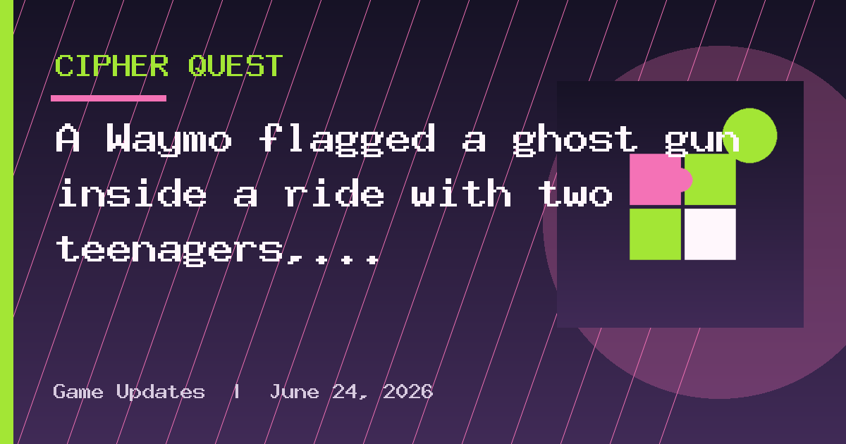 A Waymo flagged a ghost gun inside a ride with two teenagers, turning