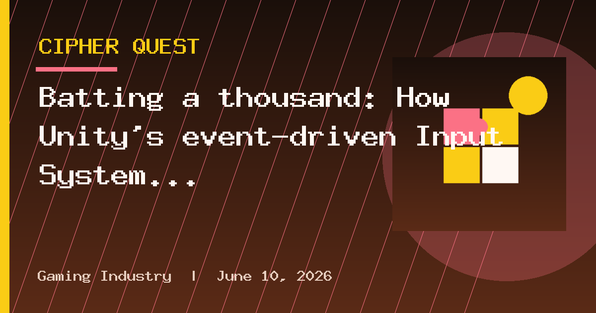 Batting a thousand: How Unity’s event-driven Input System powers controls