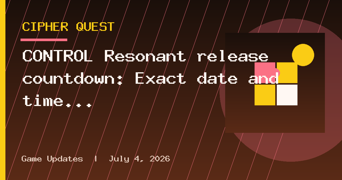 CONTROL Resonant release countdown: Exact date and time