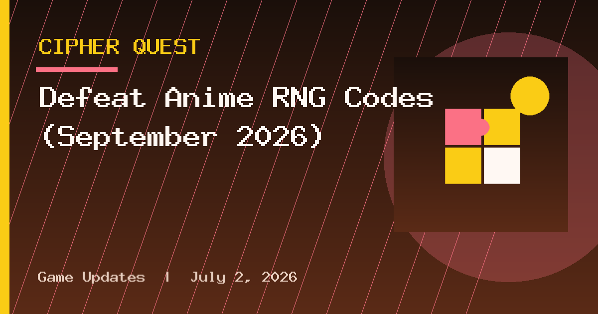 Defeat Anime RNG Codes (September 2026)