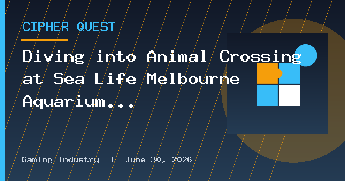 Diving into Animal Crossing at Sea Life Melbourne Aquarium