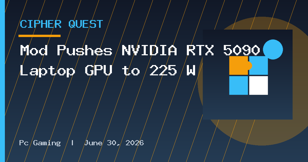 Mod Pushes NVIDIA RTX 5090 Laptop GPU to 225 W