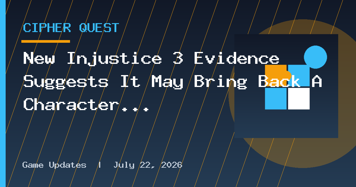 New Injustice 3 Evidence Suggests It May Bring Back A Character Who Died