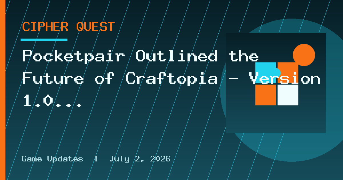 Pocketpair Outlined the Future of Craftopia – Version 1.0 and Beyond