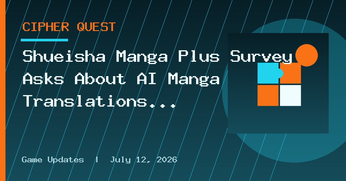 Shueisha Manga Plus Survey Asks About AI Manga Translations