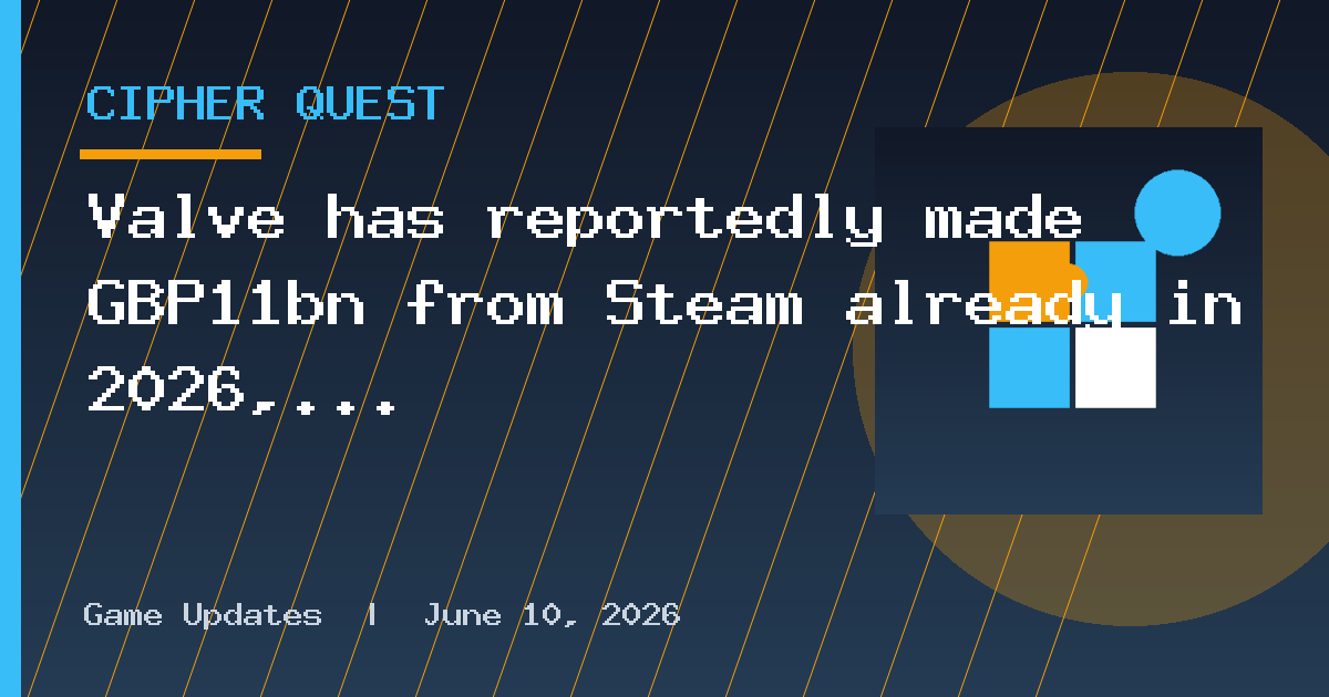 Valve has reportedly made £11bn from Steam already in 2026, and biggest earning